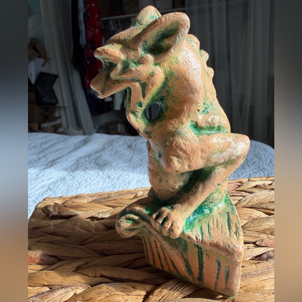 Gothic gargoyle figurine dreamer thinker
